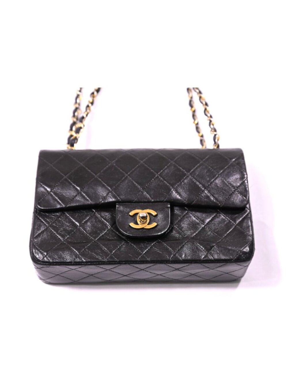 Chanel Vintage 90s Classic Small Double Flap Bag in Black - Picture 2 of 16